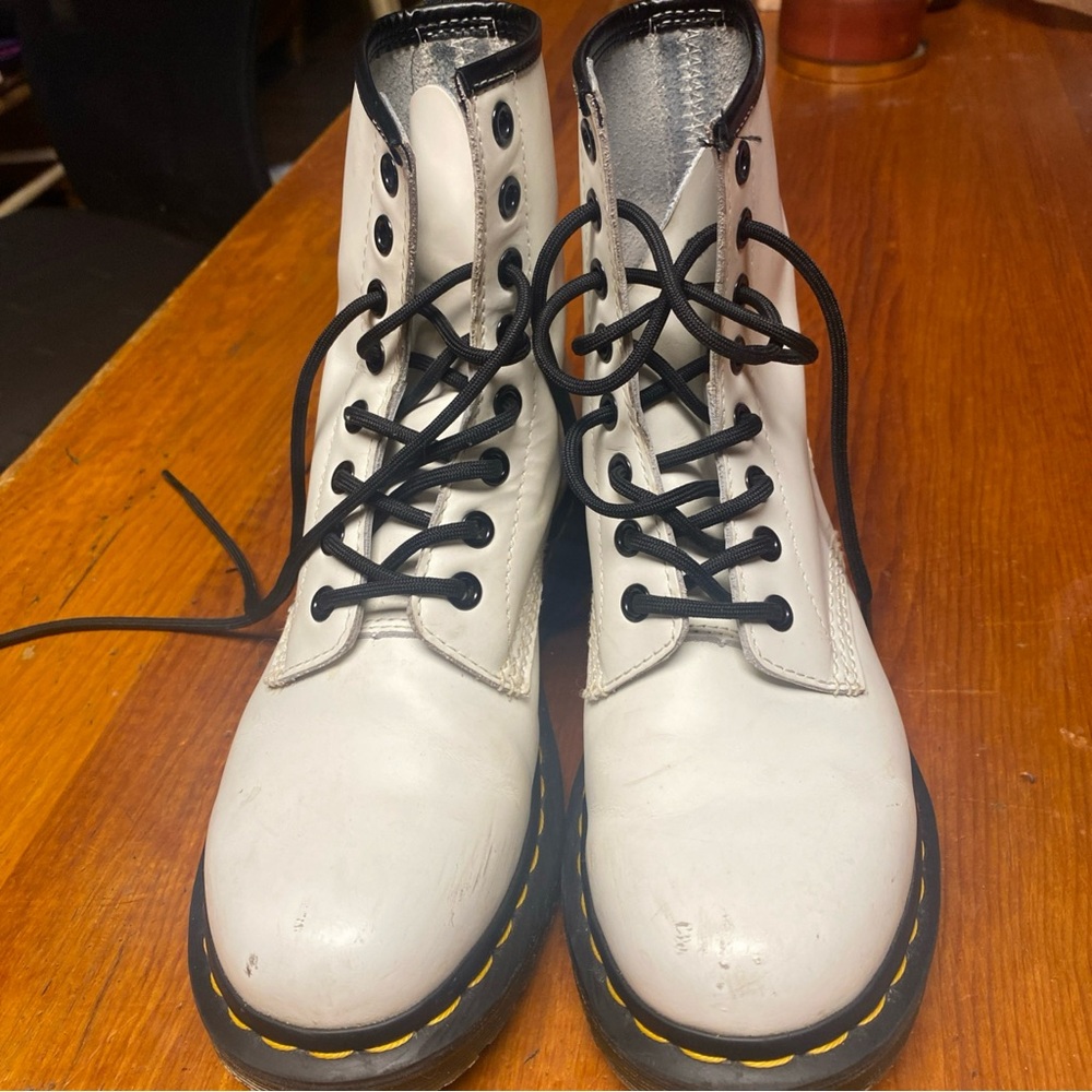 Dr. Martens White Combat Boots
